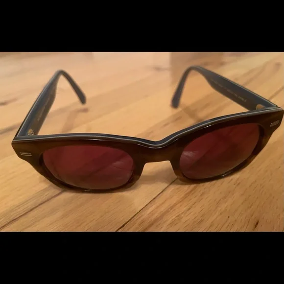 Morgenthal Fredrics New York Brown Blue lined Sunglasses The Ninety-One Sun – Visionist main image 4